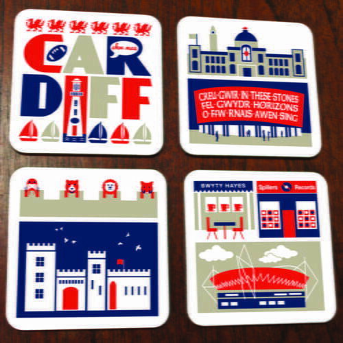 Cardiff Wales Coaster Set