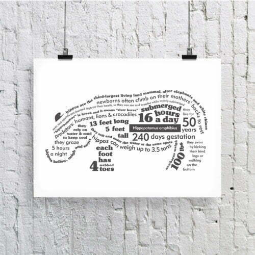Hippo Facts Print