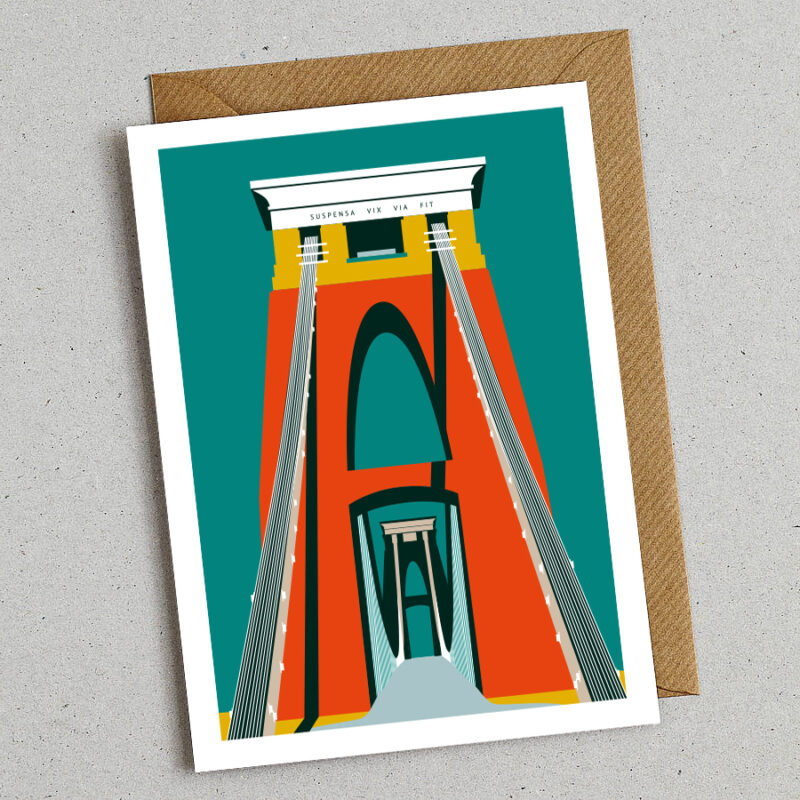 Clifton Suspension Bridge Leigh Tower Bristol greetings card