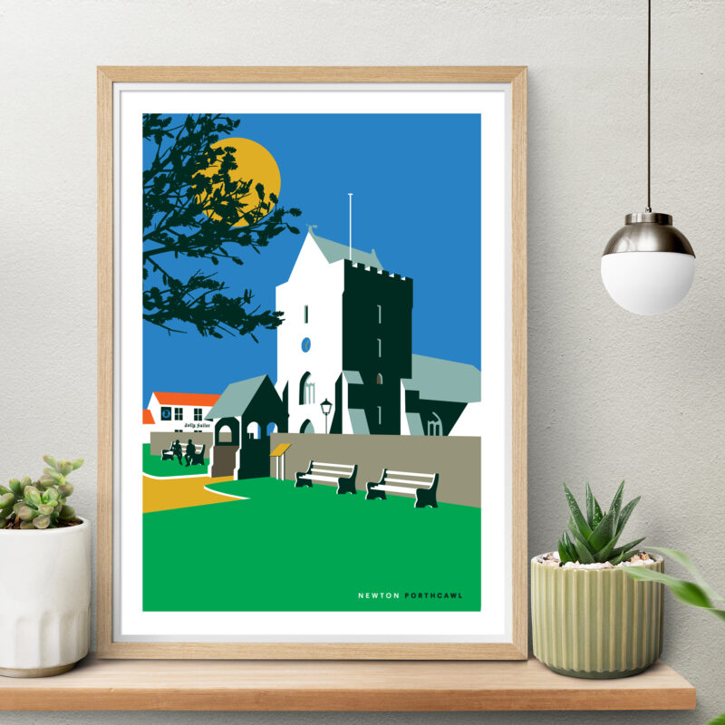 Newton church, Porthcawl, South wales print