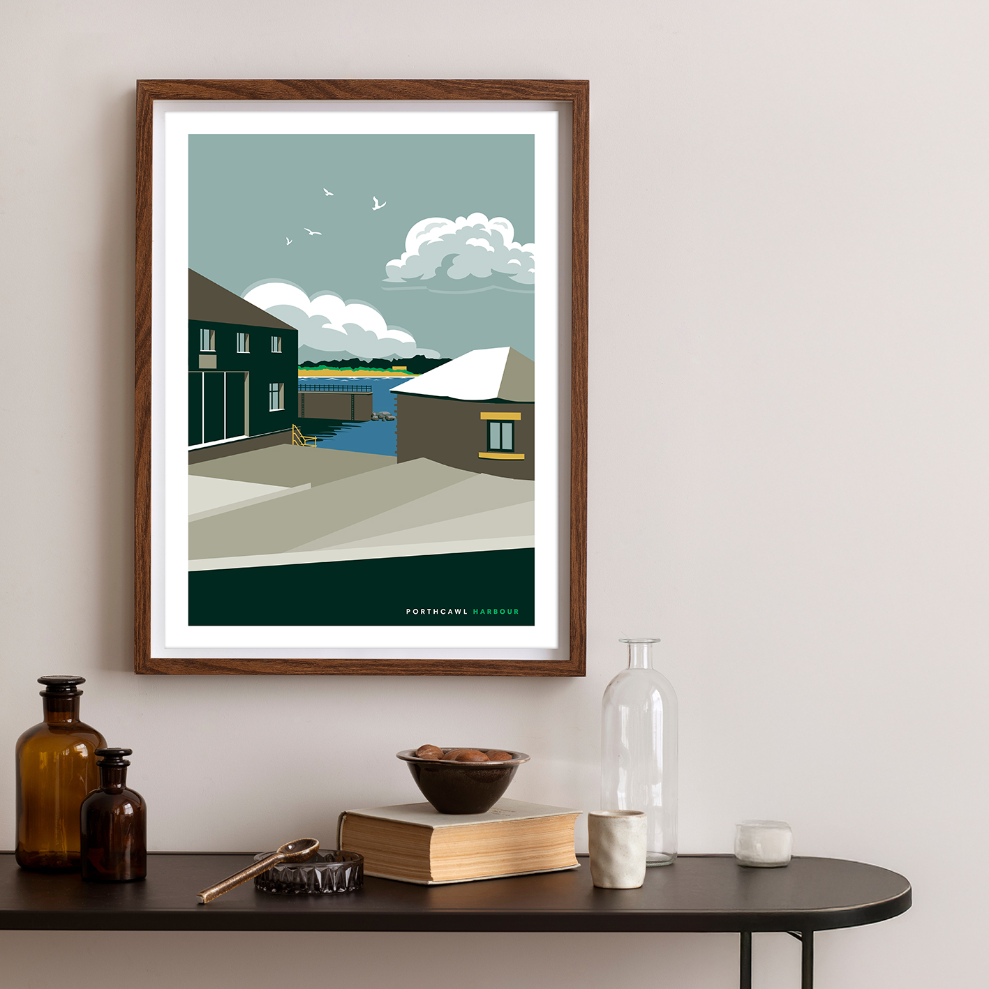 Porthcawl harbour, South Wales print - Image 2