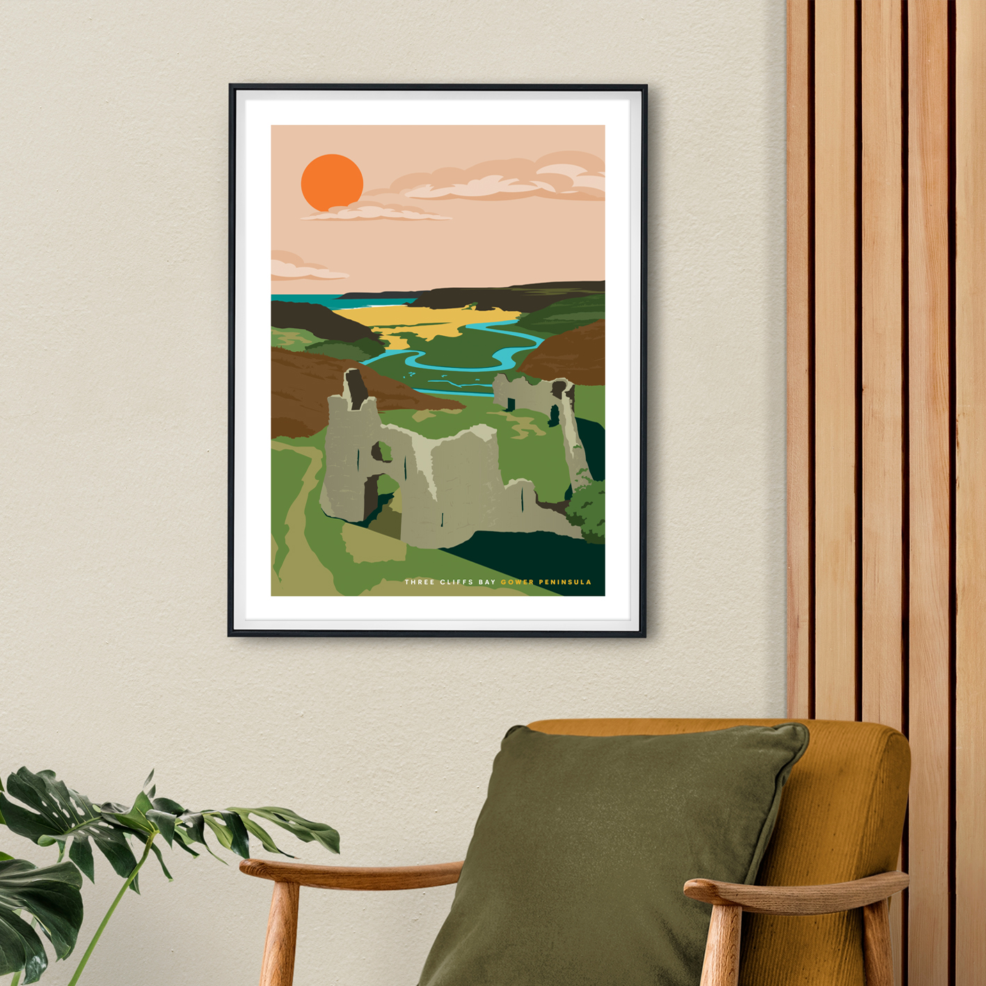 Three Cliffs Bay, Pennard Castle, Gower, South Wales print - Image 2