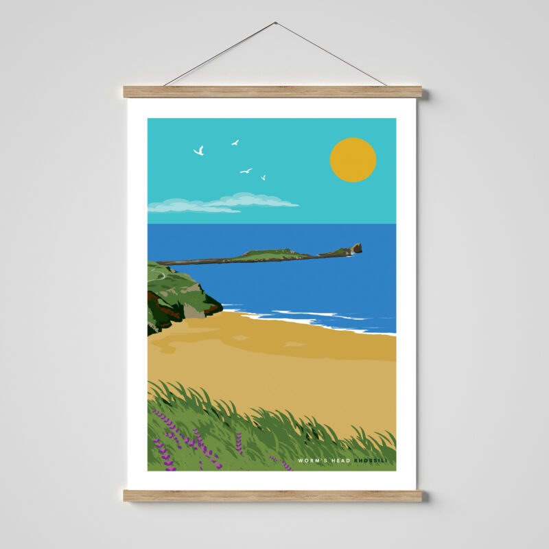 Worm's head, Mumbles, Rhossili, Gower, South Wales print