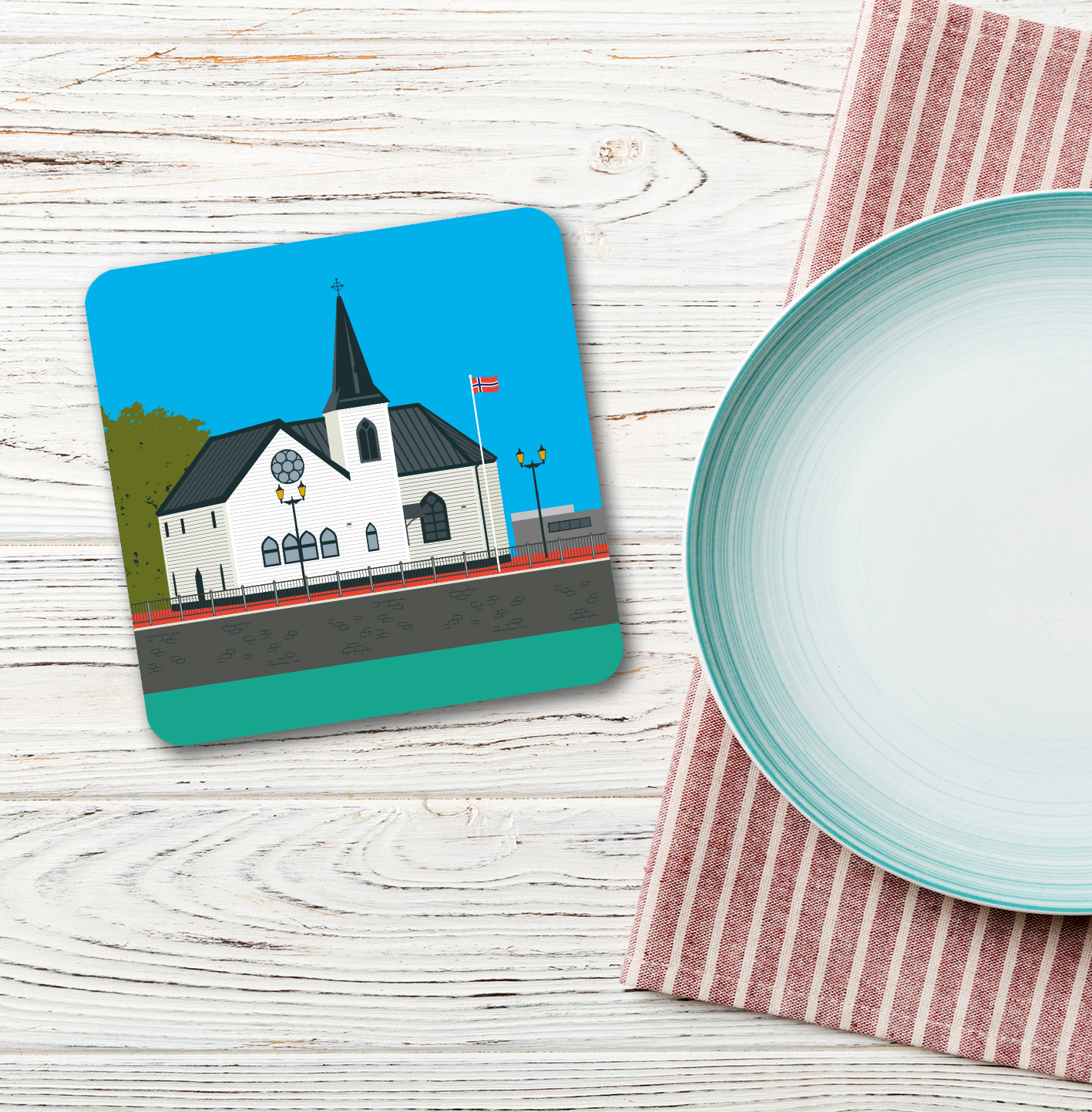 Norwegian Church, Cardiff Bay, South Wales coaster