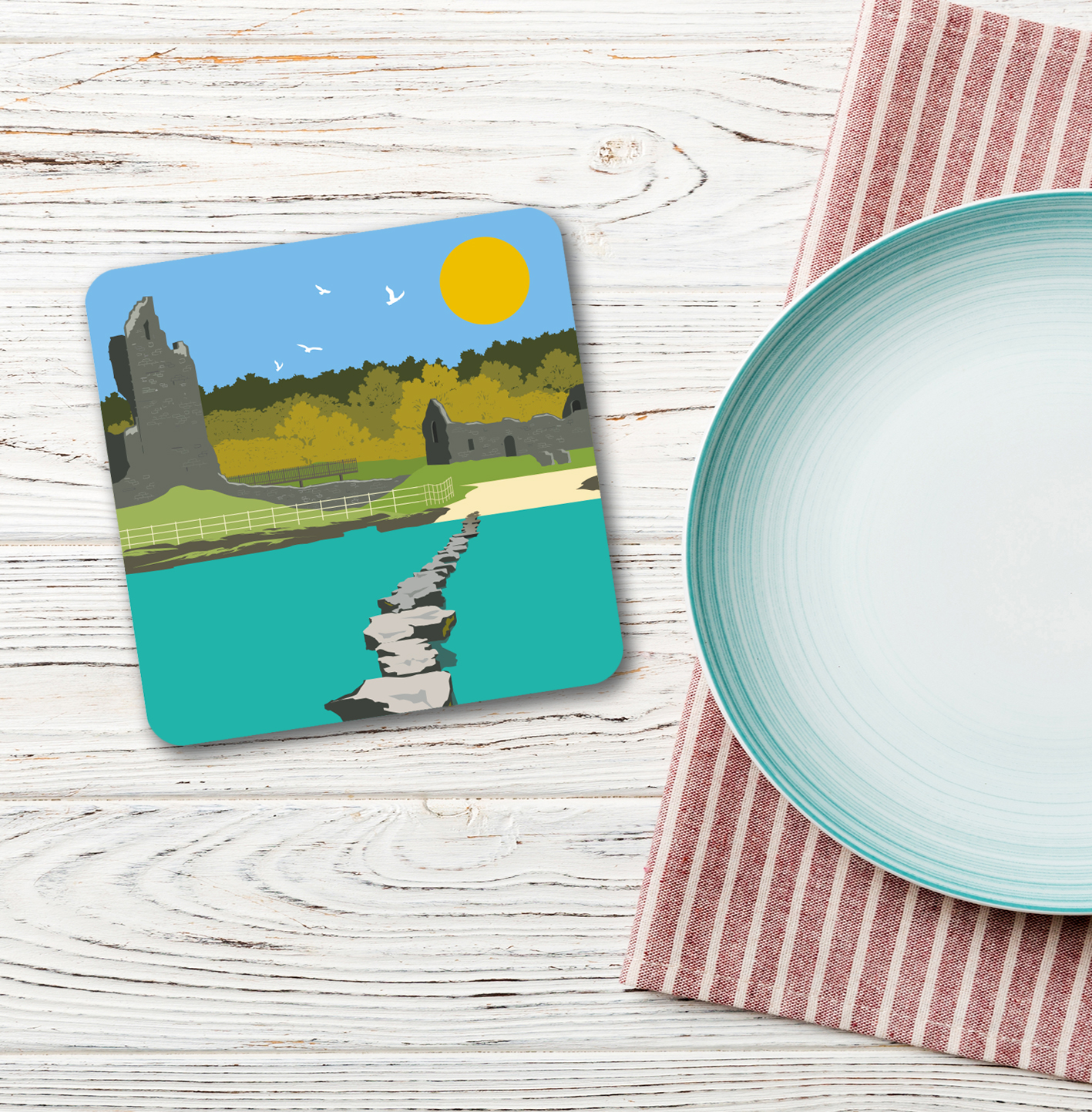 Ogmore castle, Ogmore-by-sea, Vale of Glamorgan, South Wales coaster
