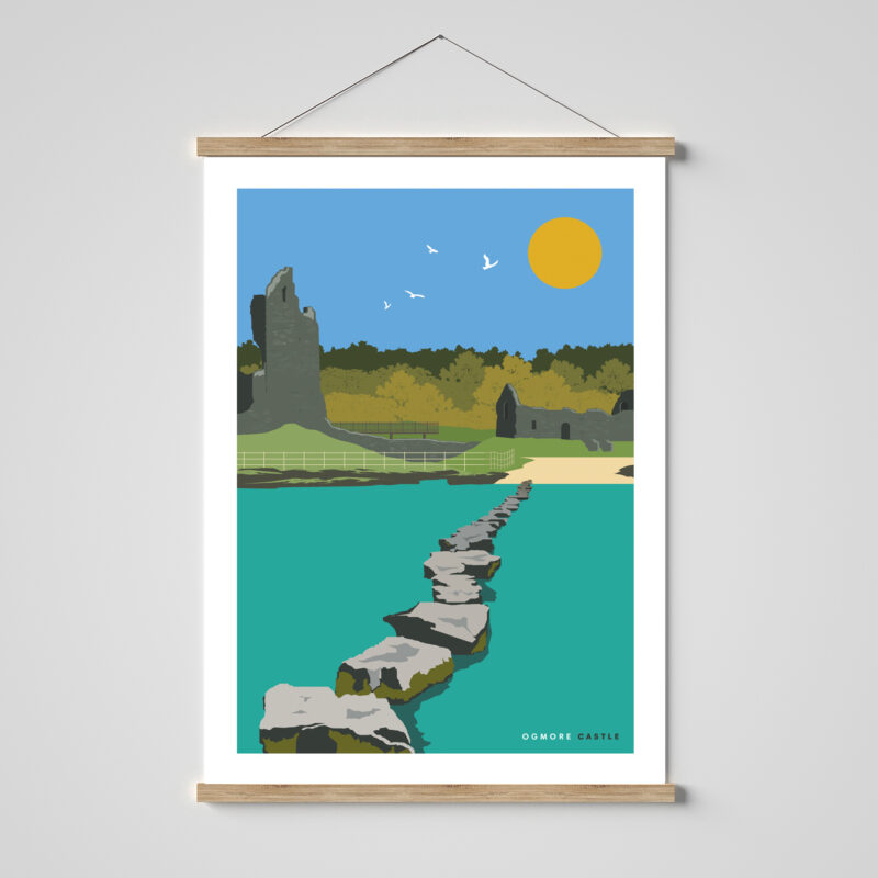 Ogmore castle, Ogmore-by-sea, Vale of Glamorgan, South Wales print